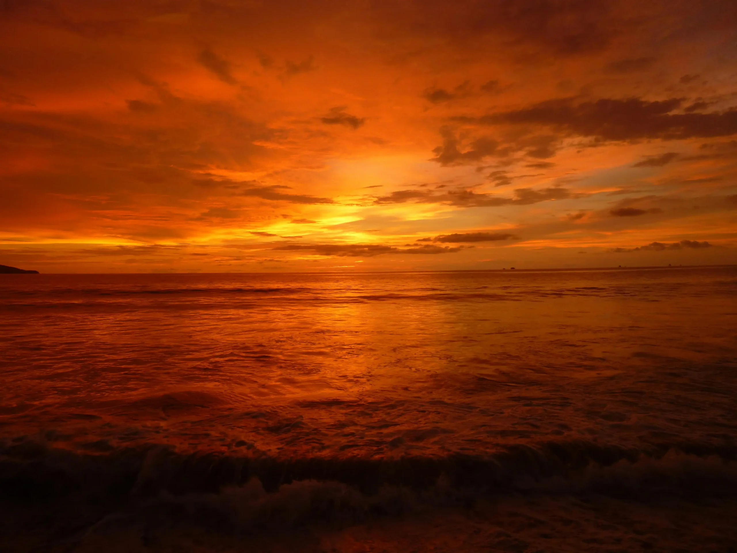Sunset over the ocean in Bali